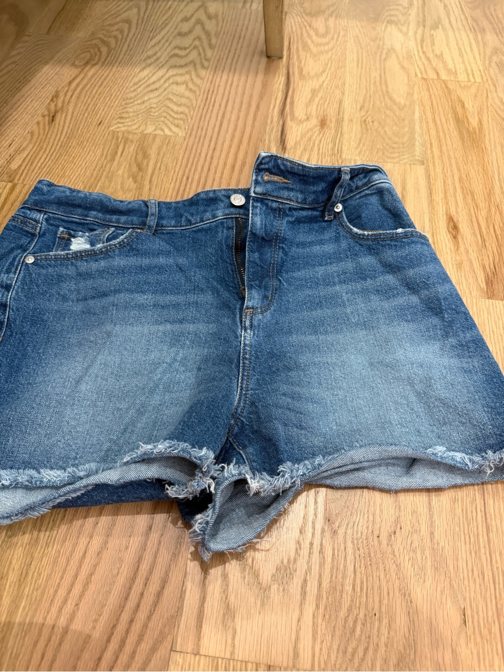 LOFT Distressed Blue Denim Cutoff Shorts